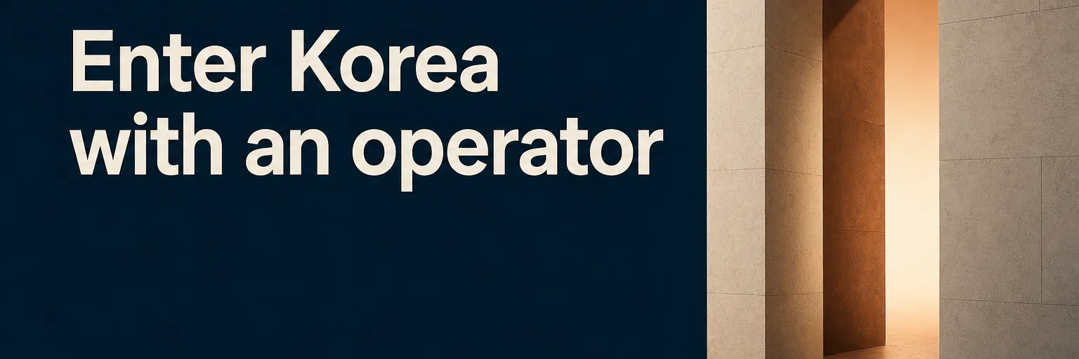 Enter Korea with an operator. Contact Joon K Lee.