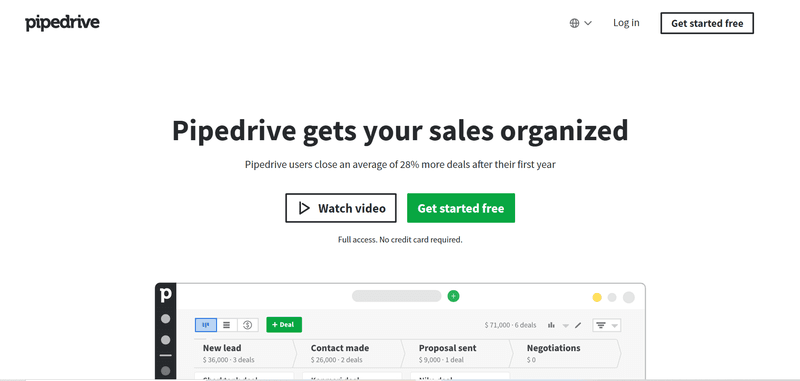 Pipedrive–a recommended CRM software.